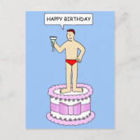 Man in Underpants on Cake Happy Birthday