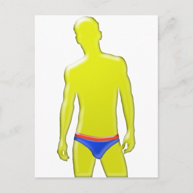 Man in Underwear Postcard (Front)