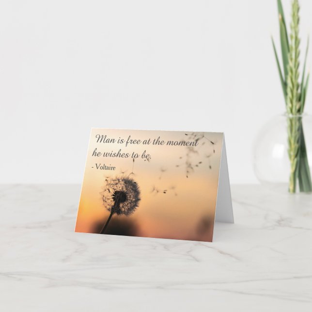 Man is Free Voltaire Quote Card (Front)