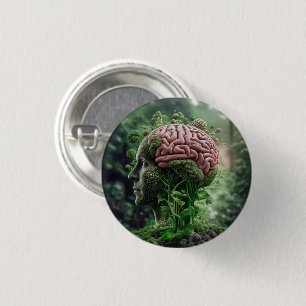 Man is Nature - Humanity Environment Organic 3 Cm Round Badge