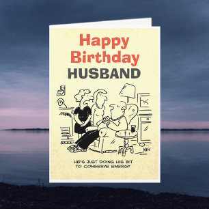 Man is Sleeping to Conserve Energy Card