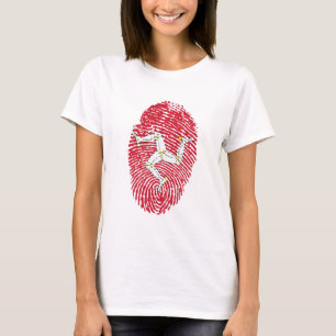 Man Isle Flag Fingerprint Country Pride T-Shirt