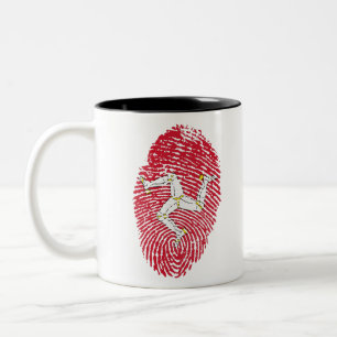Man Isle Flag Fingerprint Country Pride Two-Tone Coffee Mug