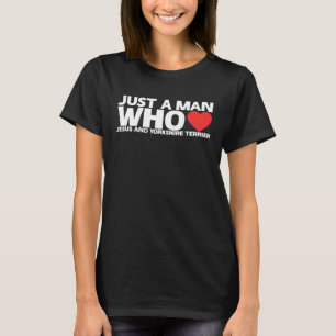 Man Jesus Yorkshire Terrier Pet Y T-Shirt