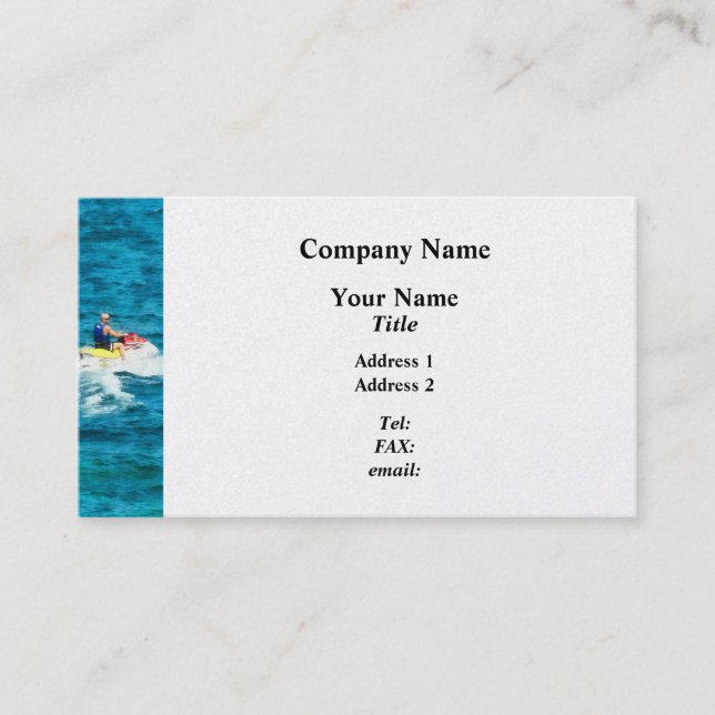 Man Jet Skiing - Platinum Business Card (Front)