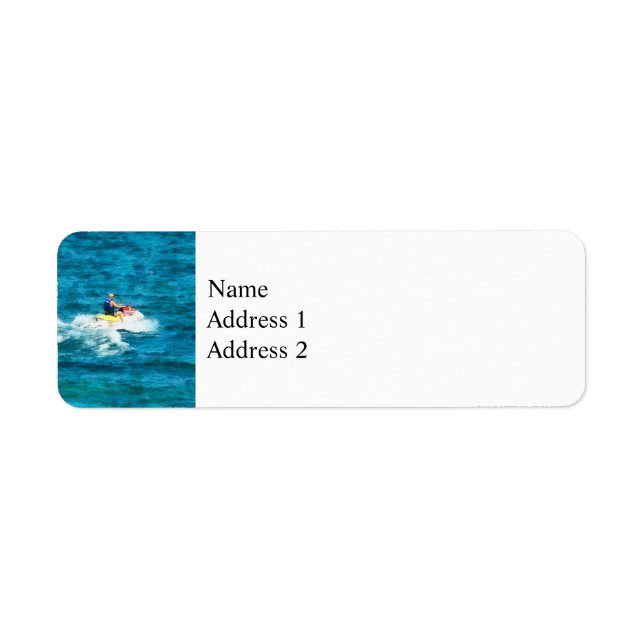 Man Jet Skiing Return Address Label (Front)