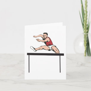 Man Jumping Hurdles Card