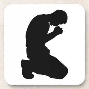 MAN KNEELING IN PRAYER COASTER