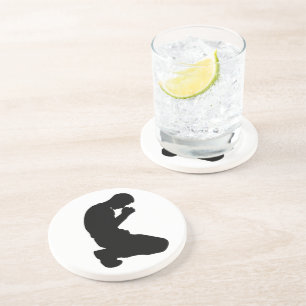 MAN KNEELING IN PRAYER COASTER