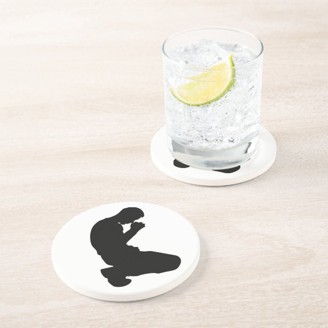MAN KNEELING IN PRAYER COASTER (Side)