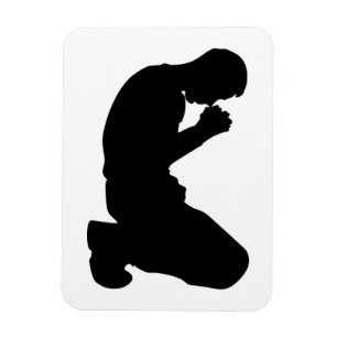 MAN KNEELING IN PRAYER MAGNET