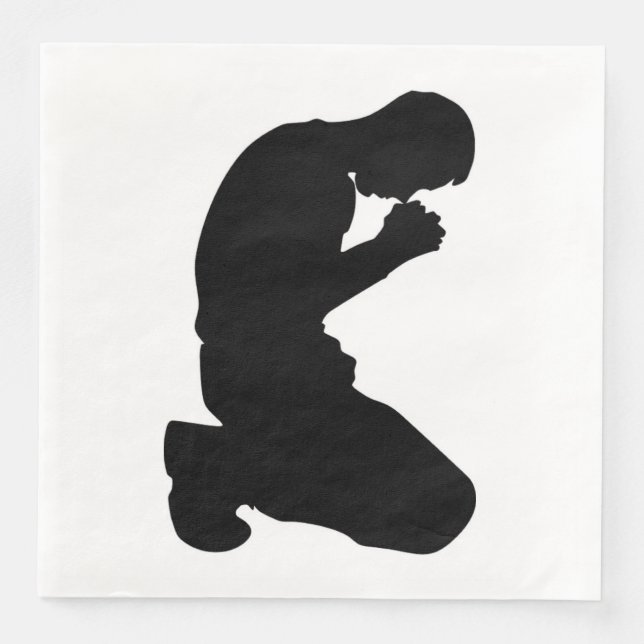 MAN KNEELING IN PRAYER NAPKIN (Front)