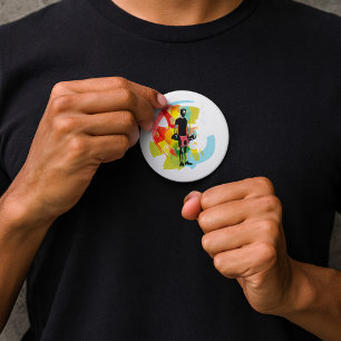 Man Lifting Weights  7.5 Cm Round Badge