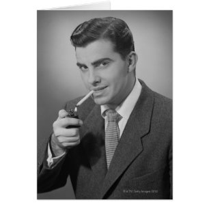 Man Lighting Cigarette