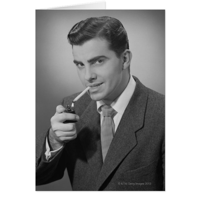 Man Lighting Cigarette (Front)