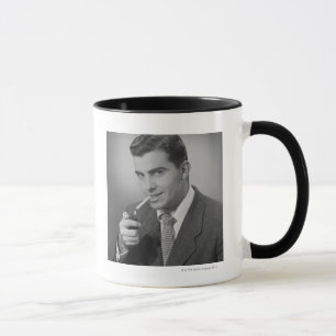 Man Lighting Cigarette Mug