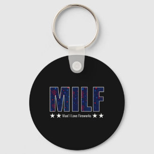 Man Love Fireworks Funny 4th of July Hot Mother Key Ring