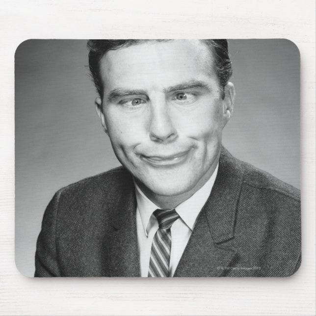 Man Making Face Mouse Pad (Front)