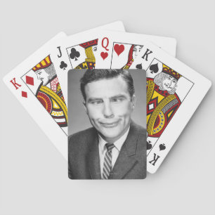 Man Making Face Playing Cards