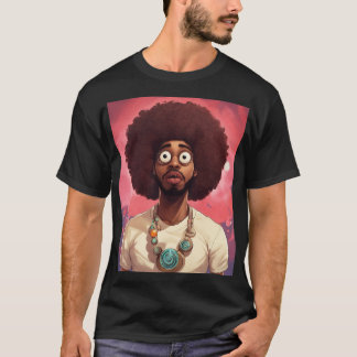 MAN-MANUAL TRENDING CURLY HAIR GUYS PRINTED T-SHIR T-Shirt
