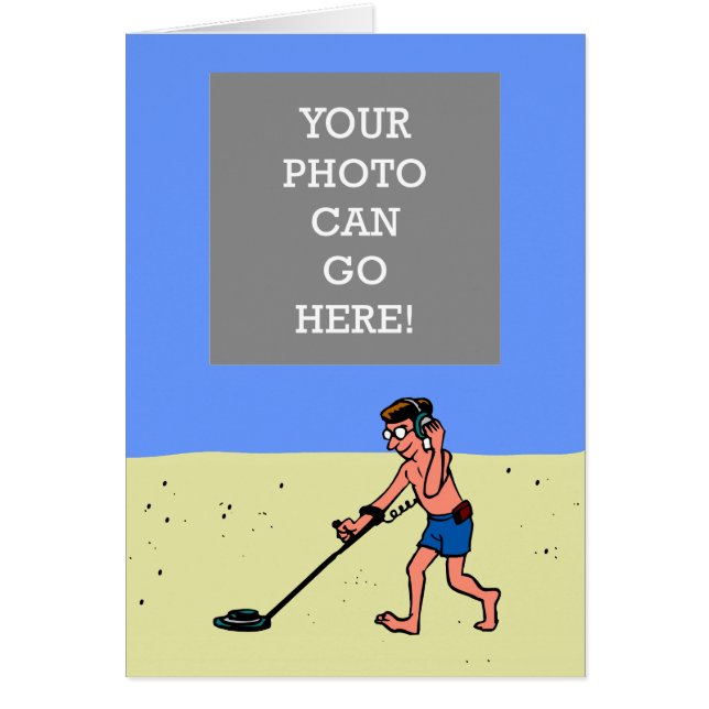 Man Metal Detecting Beach (Front)