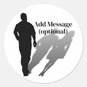 Man Missing Woman Silhouette Classic Round Sticker