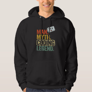 Man Myth Coding Legend Coder Dad Geek Computer Pro Hoodie