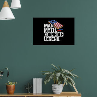 Man Myth Legend Cornhole USA Dad Poster