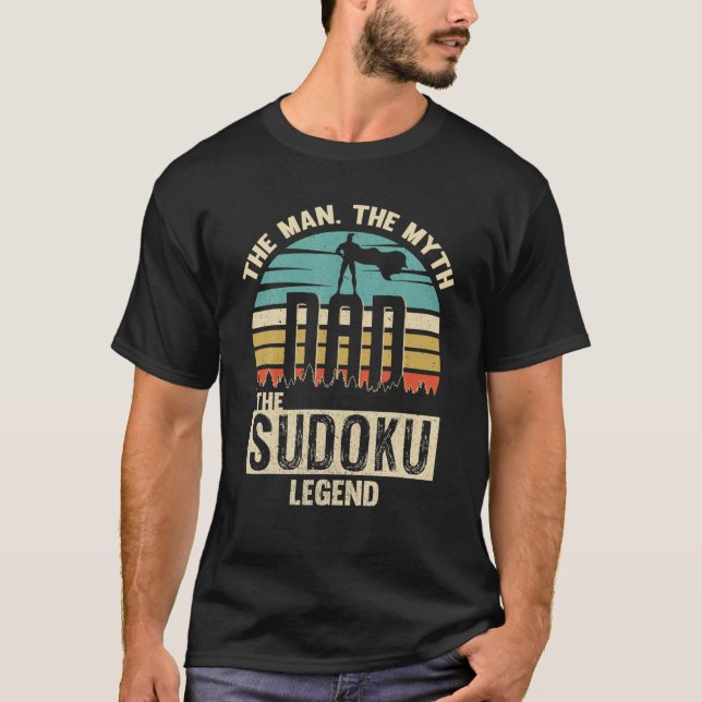 Man Myth Legend Dad Sudoku T-Shirt (Front)