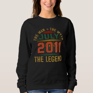 Man Myth Legend July 2011 11st Birthday 11 Years Sweatshirt