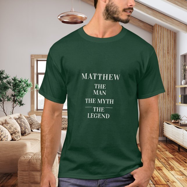 Man myth legend name green T-Shirt (Creator Uploaded)
