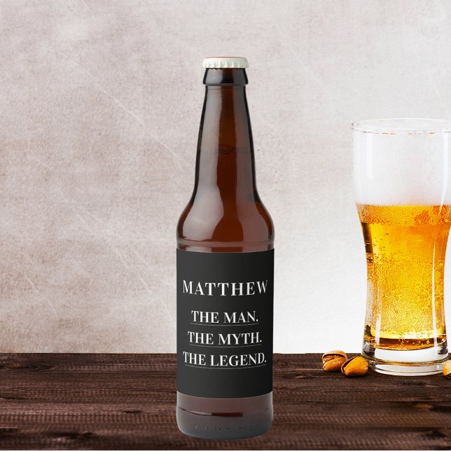 Man myth legend photo birthday party beer bottle label (Creator Uploaded)