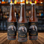 Man myth legend photo black gold birthday party beer bottle label<br><div class="desc">A classic black background.   Text: The Man,  The Myth,  The Legend. Personalise and add his name,  age and photo.</div>