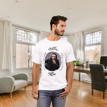 Man myth legend photo name T-Shirt<br><div class="desc">Celebrate his special day in style with this personalised t-shirt! Featuring a classic white background and bold text that reads: "The Man, The Myth, The Legend." Customise the design by adding his name, and a favourite photo to make it truly unique. This t-shirt is the perfect gift for a legendary...</div>