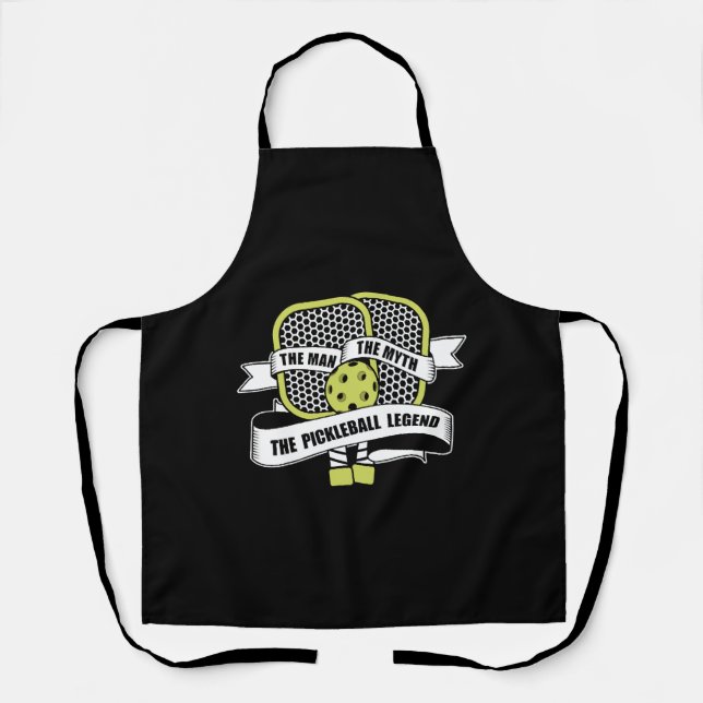 Man Myth Pickleball Legend Team Coach Player Pro Apron (Front)