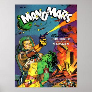 MAN O' MARS Cool Vintage Comic Book Cover Art Poster