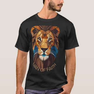 "Man of Faith Lion T-Shirt – Bold Christian Graphi