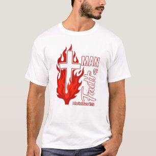 Man Of Faith Red outline T-Shirt
