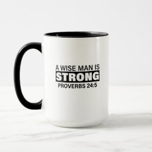 Man of God Coffee Mug - "A Wise Man Is Strong" 