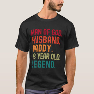 Man Of God Husband Dad Funny 63Rd Birthday Vintage T-Shirt