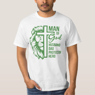 Man of God Husband Daddy Protector Hero T-Shirt
