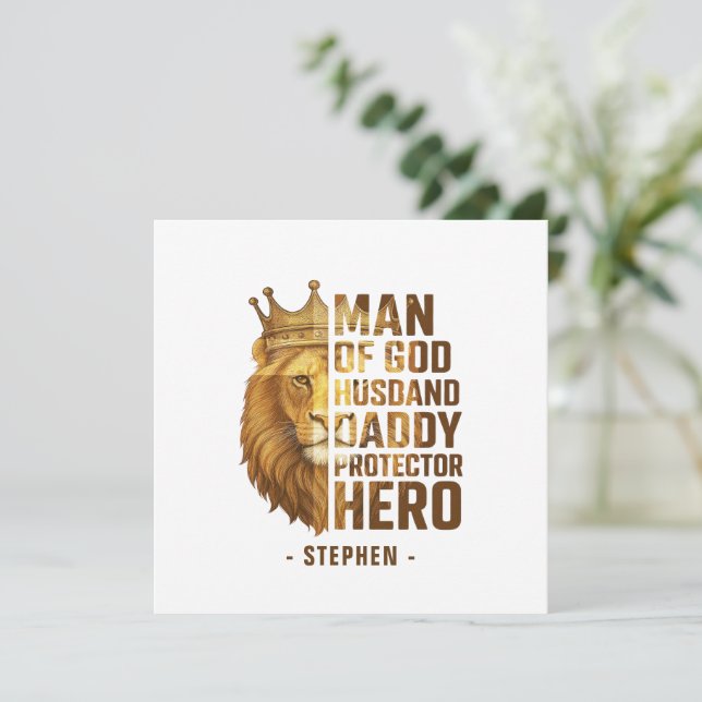 Man of God Lion Crown Design – Husband, Daddy (Standing Front)