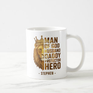 Man of God Lion Crown Design – Husband, Daddy Coffee Mug