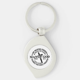 Man of God, No Weapon Formed Against Me Shall Pros Key Ring