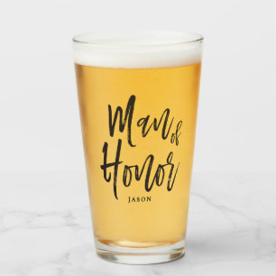 Man of Honor Black Script Style Glass