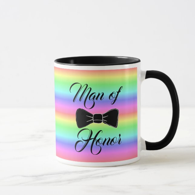Man of Honour Black Bow Tie Coffee Mug (Right)