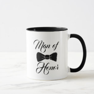 Man of Honour Black Bow Tie Coffee Mug
