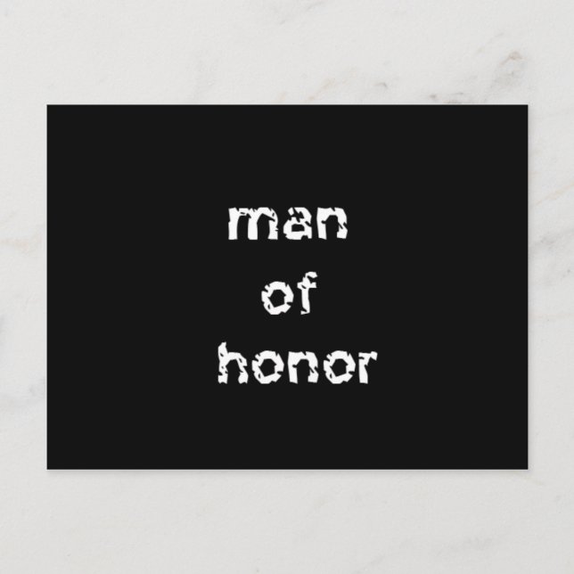 Man of Honour Postcard (Front)