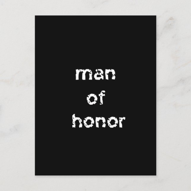 Man of Honour Postcard (Front)