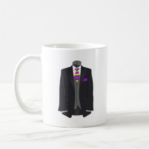 Man of Honour Rainbow Tie  Tuxedo Wedding Coffee Mug